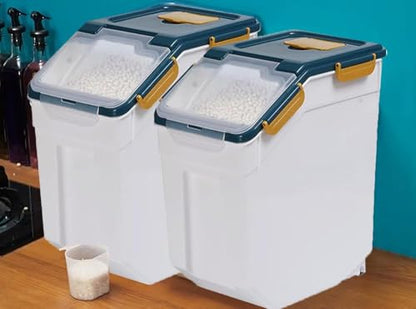 Saim 2Pack 50lb Flour & Rice Storage Container Bin, Dark Blue - color: 2Pack 50lbs Dark Blue