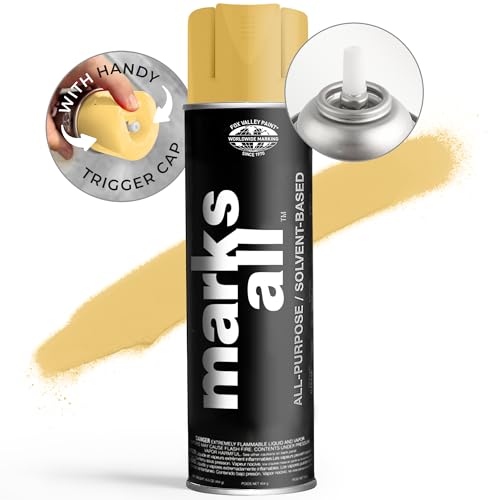Fox Valley 17oz Marks All Solvent-Based Marking Paint 12-Pack, Yellow - color: Yellow APWA