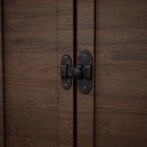 Renovators Supply Manufacturing Black Slide Bolt Door Latch 3.25" x 1.25" Antique Wrought Iron Small Metal Sliding Latches for Windows or Cabinet Doors Rust Resistant Locks with Hardware Pack of 2 - size: Pack of 2
