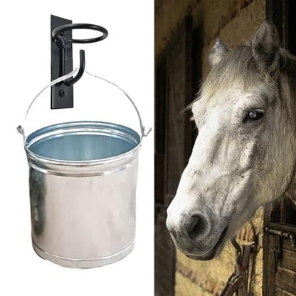 ROYHOO 4PCS Bucket Hooks for Horses Equestrian Bucket Hook Metal Water Bucket Hangers Horse Stalls Feed Bucket Barn Farmhouse Supplies (4)