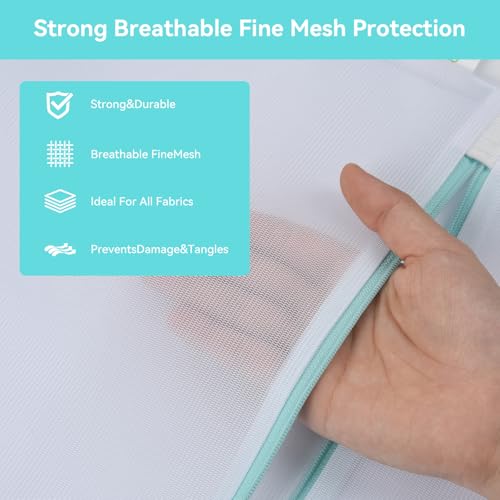 OTraki Mesh Laundry Bag for Delicates 20x24 inch Mesh Wash Bag for Washing Machine Zippered Net Laundry Bag for Bra Underwear College Dorm Home Don't Drying, Melting 140-176℉ White - size: 20 x 24 inch