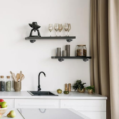 Sumnacon Wall Mounted Clothes Rack for Wardrobe, 2Pcs 6 Inch,Black - color: Black, size: 6 Inch