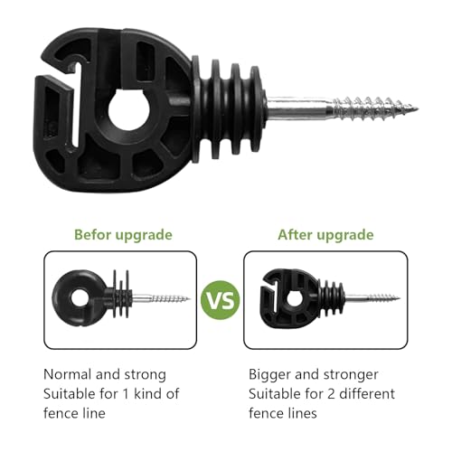 100Pcs Multifunction Electric Fence Insulator for Wire/Tape/Rope Screw-in Ring Post Wood Post insulators and1 Pc Free Insulator Socket Tool(Grid System Accessories for Animal Husbandry Electronic) - style: M2