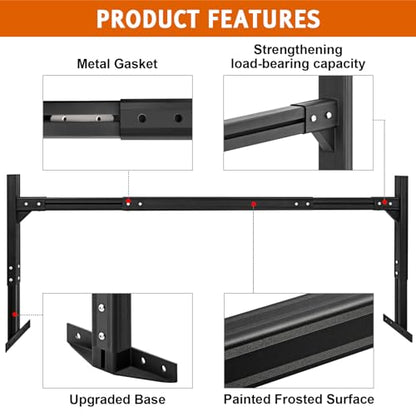 CIRONBOW Adjustable Aluminum Trailer Ladder Rack, Cargo Box Rack with 2 Straps, Adjustable Length 5.7FT-7.7FT, 2 Bars - Fit for Open and Enclosed Trailers, 800LB Capacity