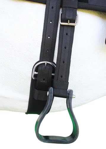 Horse Western Bareback Saddle Pad Trail w/ Pockets Girth Stirrups 39205 - color: Black