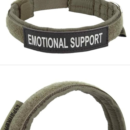 EXCELLENT ELITE SPANKER Tactical Nylon Padded Medium Dog Collar Adjustable - color: Ranger Green, size: S-(13.2"-17.5")