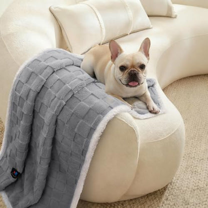 Luciphia Waterproof Dog Blanket, Reversible Fleece & Sherpa, Couch Cover - color: Cookie Gray, size: Medium (57x40 inch)