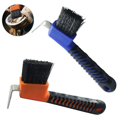 Horse Hoof Pick Brush, Orange+Blue - color: Orange+Blue