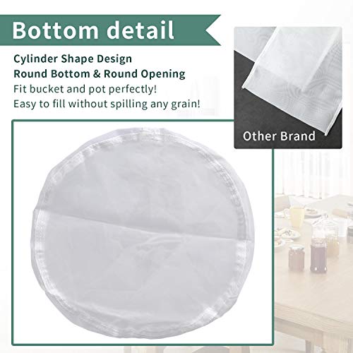 12"x18" Nylon Mesh Strainer Bags for Almond Nut Milk, Greek Yogurt, Home Beer Wine Brewing 180 Micron - size: 12"x18" Brew Bag - 180Micron