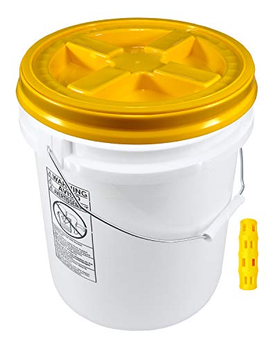 Poly Farm 100 mil Extra Heavy Duty 20 Liter (5.28 Gallon) Bucket with Gamma Seal Lid - color: Yellow