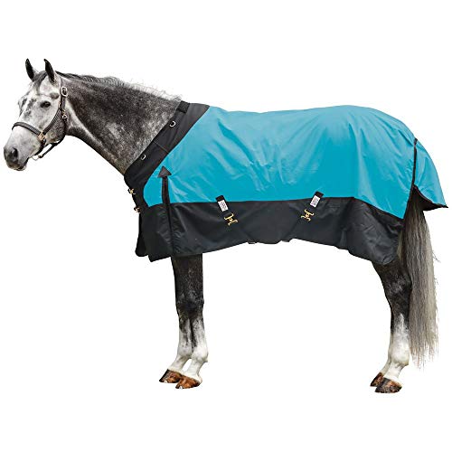 Classic II Surcingle Horse Turnout Blanket | Contour Collar | Horse Blankets for Winter Waterproof | 1200D Ripstop Durability | Winter Horse Blanket - color: Teal, size: Horse Size 66, style: Sheet (no insulation)