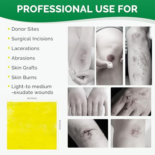 Xeroform Petrolatum Dressing 4"x4" 25 Individual Pack Non Stick Gauze Pads, Medical Grade Non-Adherent Mesh Gauze Wound Dressing for Wound Care, Burns, Lacerations, Skin Grafts - size: 4“ x 4”(25 Packs)