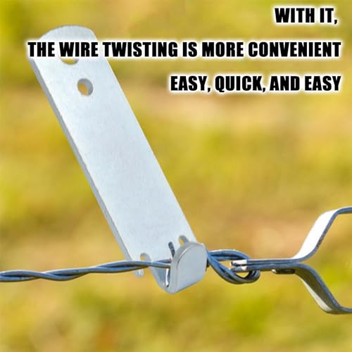 2Pcs Fence Wire Twister for T-Post Clamps, Stainless Steel Fence Wire Tensioning Tool, Barbed Wire Twisting Tool for Fence Wire