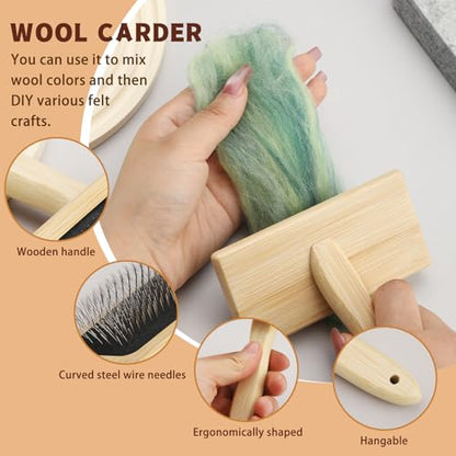 SOCNITC Needle Felting Tools Kit with 6"x6" Felting Mat and Wool Brush | Including Wool Carder Brush, 6"X6" Large Felting Mat And Finger Cots, Wool Felt Supplies for Diy Felting Projects - color: 6"x6" Needle Felting Mat