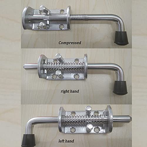 2 Pack Heavy Duty Stainless Steel Spring Loaded Barrel Bolt Latch Lock,Latch Pin for Door Shed Gate or Tailgate Trailer Garage