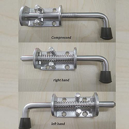 2 Pack Heavy Duty Stainless Steel Spring Loaded Barrel Bolt Latch Lock,Latch Pin for Door Shed Gate or Tailgate Trailer Garage