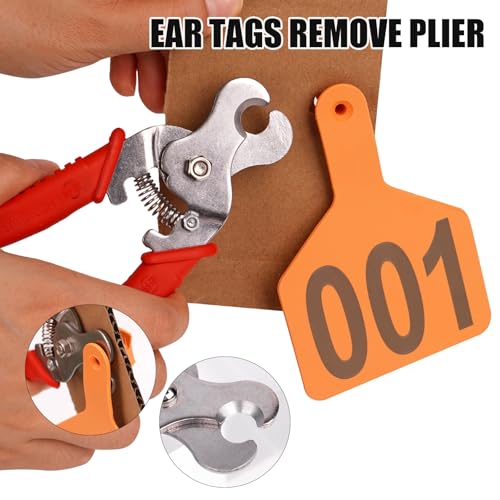 150 Pcs Cattle Ear Tags Kits 001-050 Numbered with Plier and Remover Tool