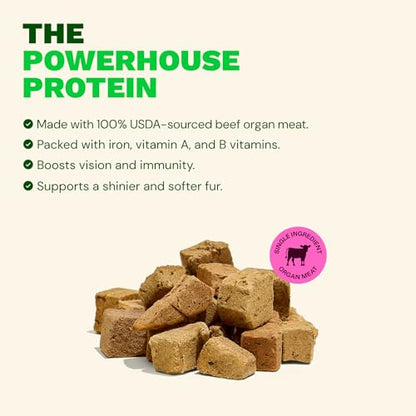 Get Joy Freeze Dried 100% Beef Liver Dog Treats, 4oz | Single Ingredient Organ Meat, High Protein Raw Dog Food Topper, Snack & Training Rewards | Grain Free, Gluten Free, Filler Free - size: 4 Ounce (Pack of 1)