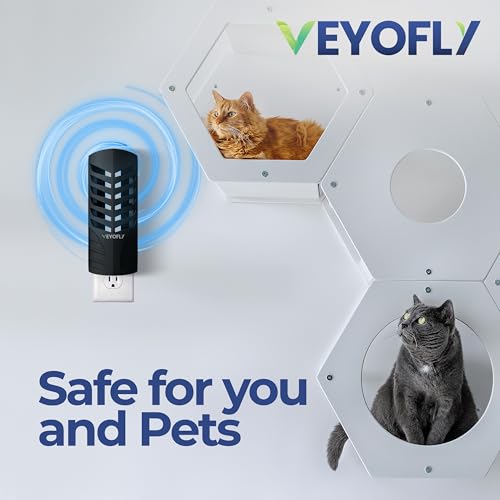VEYOFLY Fruit Fly Traps for Indoors (4 Device + 12 Refills), Gnat Trap Indoor Plug in, Bug Traps, Flying Insect Trap, Gnat Traps for House Indoor, Fly Trap Indoor for Home Bug Light, Gnats Catcher | UV light attracts insects to glue cards, silent 24/7, pl