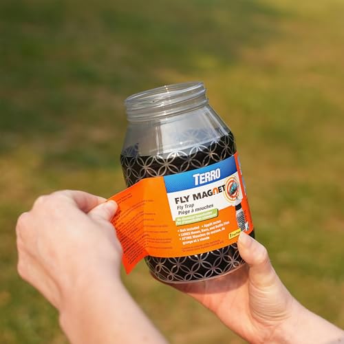 Terro T380 Outdoor Reusable Fly Magnet Fly Trap - Poison Free Trap with Bait (Pack of 2)