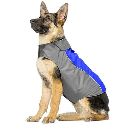 Vizpet Dog Raincoat Waterproof Coats,Dog Jacket High Visibility Warm Vest Dog Clothes for Small Medium Large Dogs (Blue-XL) - size: Blue-XL