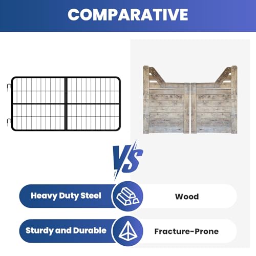 Heavy Duty Steel Horse Stall Gate, 48" W x 24" H Essential Horse Stall Guard, Fit Standard Barn Doorways for Barns or Horses Accessories