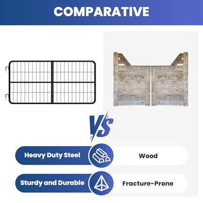 Heavy Duty Steel Horse Stall Gate, 48" W x 24" H Essential Horse Stall Guard, Fit Standard Barn Doorways for Barns or Horses Accessories