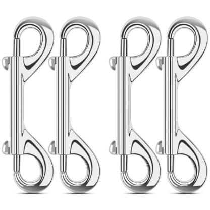 ERKOON 3.5 inch Double Ended snap Hooks,110lbs Metal Clips Load Capacity Zinc Alloy Double Sided Clips Heavy Duty Trigger Snap for Dogs Leashes/Water Bucket/Horse Feed/Hammocks Bolt snap - size: 4 Pack