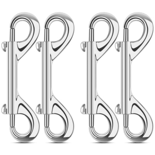ERKOON 3.5 inch Double Ended snap Hooks,110lbs Metal Clips Load Capacity Zinc Alloy Double Sided Clips Heavy Duty Trigger Snap for Dogs Leashes/Water Bucket/Horse Feed/Hammocks Bolt snap - size: 4 Pack