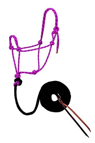 Weaver Leather Diamond Braid Rope Halter and Lead, Raspberry/Black/White