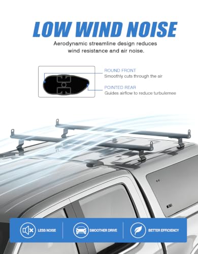 500lbs Universal Roof Ladder Rack 57" for Van & Pickup Truck Cap & Topper - size: Fit for Pickup Truck Cap & Topper