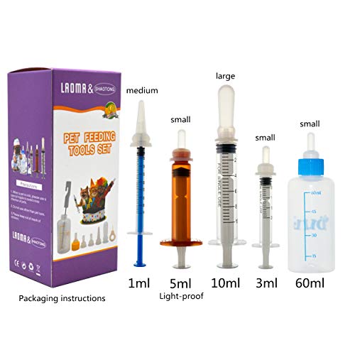 Kitten Bottles for Nursing. Pet Puppy Bottles. Dog and cat and Wild Animal Silicone Nipples (Feeding Tool)