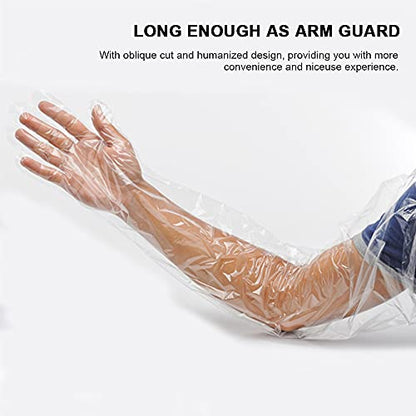 50 Disposable Field Dressing Gloves Veterinary Insemination Rectal Long Gloves, Extra Long Sleeve Full Arm - color: Transparent