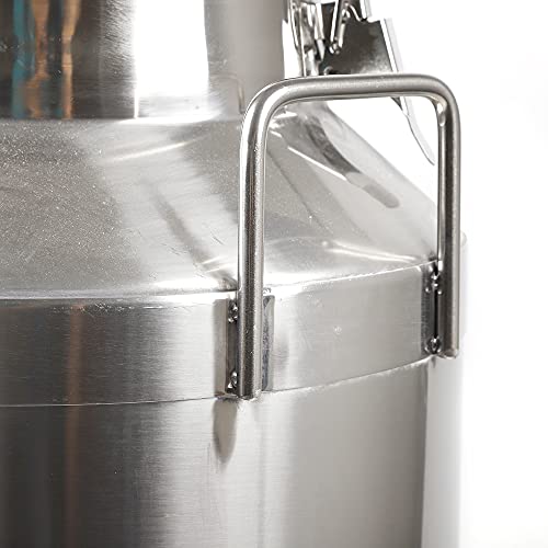 Milk Can Milk Bottle, 20/30/ 40/50/ 60L Stainless Steel Heavy Duty Milk Jug Wine Pail Bucket Square Liquid Container Storage with Embedded Silicone Sealed Lid for Home Restaurant Bar Silver (60L) - size: 60L
