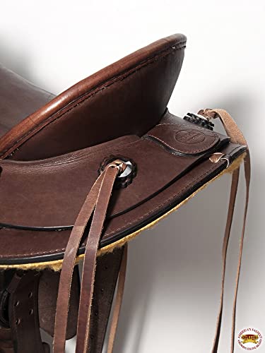 HILASON Western Horse Wade Saddle American Leather Ranch Roping Dark Brown | Hand Tooled & for Horses
