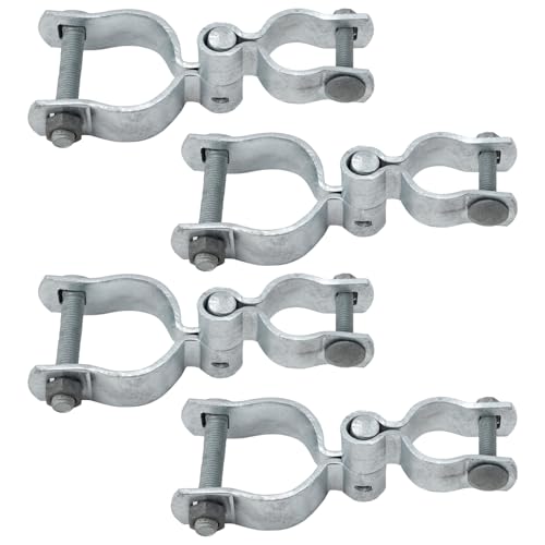 VIVIDA 1-3/8" x 2-3/8" Chain Link Fence Gate Hinge Kit, 4 Pack - color: Silver (4 Set), size: 1-3/8" x 2-3/8"