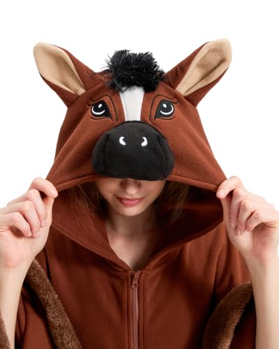 Horse Costume Cape - Farm Animal,Halloween Adults Cosplay Cloak In Pajamas