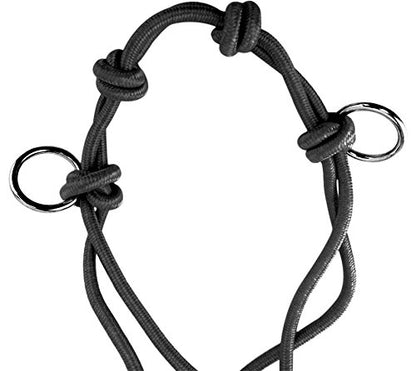 Southwestern Equine Side Pull Rope Halters with Nickle Plated Rings - color: Black