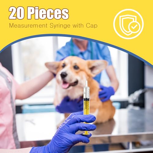 TrelaCo 20 Pack 10ml Oral Syringes with Cap Plastic No Needle, Yellow | Measuring Dispensing for Liquid Medication, Individually Sealed, Pet Feeding Lab Sample, Clear Graduated Markings,Halloween - size: Yellow
