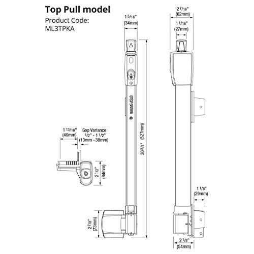 National Hardware Pool Safety MagnaLatch Top Pull, 21", Black | Magnetic Self-Latching Design with Key Lock and Vertical Adjustment for Wood, Vinyl and Metal Pool Fence Gates