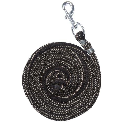 Tough 1 8' Woven Poly Cord Lead - color: Black/Tan/Brown