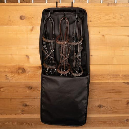 Schneiders 3 Hook Portable Tack Rack Case II | 600 Denier Polyester with Teflon Coating | Holds Halters & Bridles for Shows - color: Navy