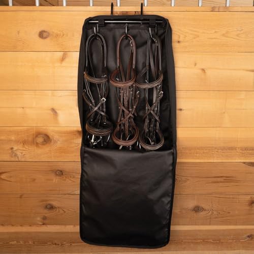 Schneiders 3 Hook Portable Tack Rack Case II | 600 Denier Polyester with Teflon Coating | Holds Halters & Bridles for Shows - color: Red