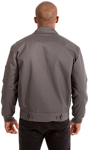 JH DESIGN GROUP Men's Mechanics Jacket a Zip Up Work Coat with Quilted Lining in Navy Blue & Charcoal Grey - color: Charcoal, size: Medium