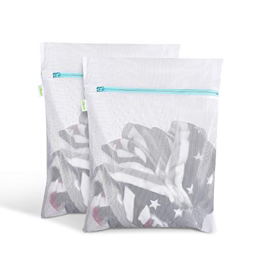 OTraki 2 PCS Mesh Laundry Bags, 16 x 20 inch Net Washing Bag with Zips Laundry Bags for Washing Machine Delicates Laundry Bag for Socks Bra Stockings Garment Underwear - size: M: 40x50CM