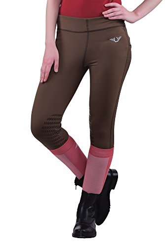 TuffRider Women's Ventilated Schooling Tights - color: Chocolate/Chocolate, size: Large