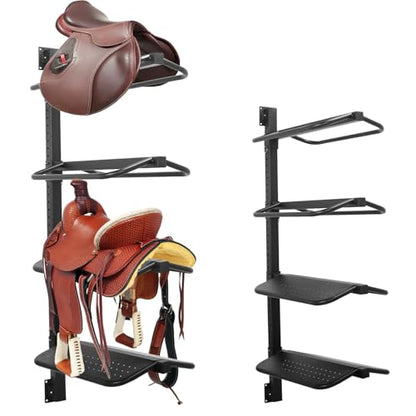 Sidasu 4 Tier Saddle Rack Wall Mount, Heavy Duty Horse Tack Storage - size: Integrated