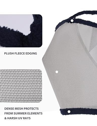 Harrison Howard All Round Mesh Horse Fly Mask UV Protective with Fleece Padded Edging Grey M - color: Grey, size: Medium (Arabian)
