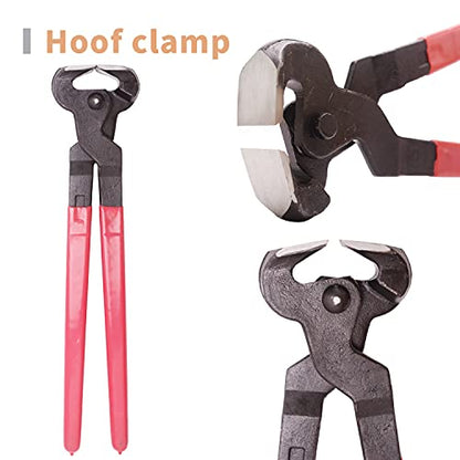 LONG RIVER Horse Farrier Hoof Tool Kit（7 Piece） with Carry Bag Horse Equine Metal Shears Farriers Hoof Nipper Cutter Handle Knife Stable Supplies Professional Hoof Trimming Tools