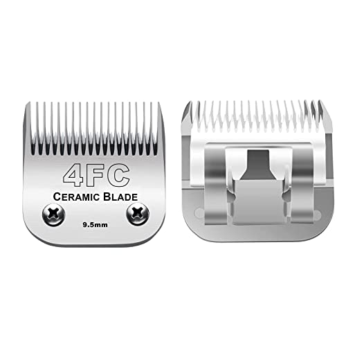 4FC Blade Detachable Pet Clipper Replacement Blades, Ceramic and Stainless Steel, Compatible with Andis, Oster, and Wahl Clippers - color: 1pack 4fc:3/8''(9.5mm)